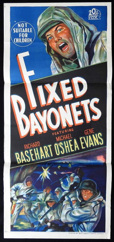 FIXED BAYONETS Daybill Movie poster 1951 Sam Fuller