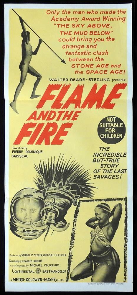 FLAME AND THE FIRE Original Daybill Movie Poster Aboriginal Wailbri tribe