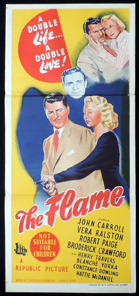 THE FLAME Original Daybill Movie Poster John Carroll Film Noir