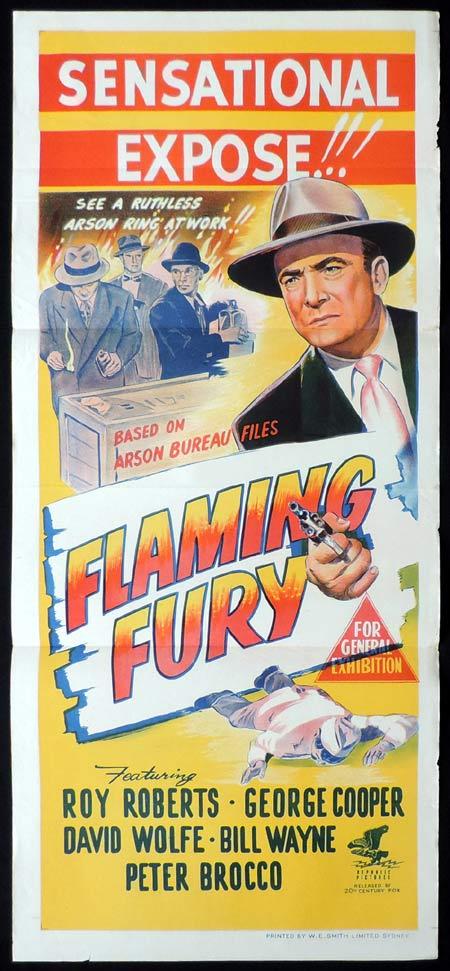FLAMING FURY Original Daybill Movie Poster George Cooper Film Noir