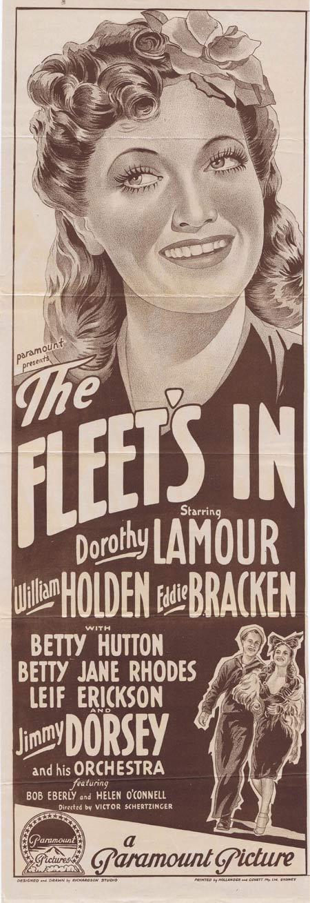 THE FLEET’S IN Original Daybill Movie Poster DOROTHY LAMOUR William Holden Richardson Studio Wartime