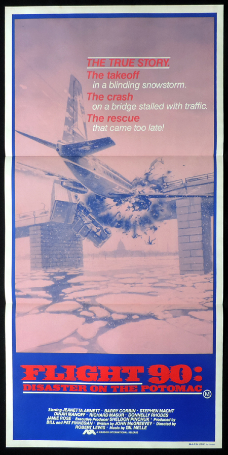 FLIGHT 90: DISASTER ON THE POTOMAC Original Daybill Movie poster Air Crash