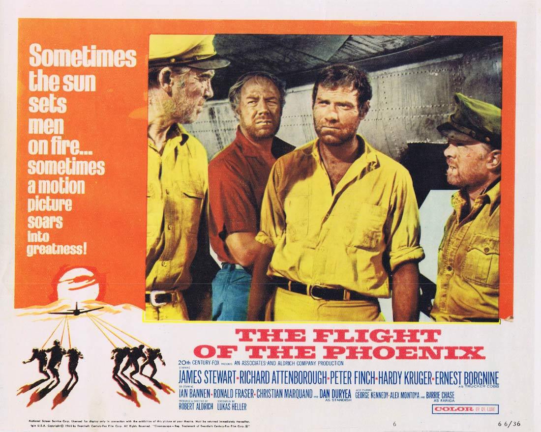 THE FLIGHT OF THE PHOENIX Vintage Movie Lobby Card 6 James Stewart Richard Attenborough Peter Finch