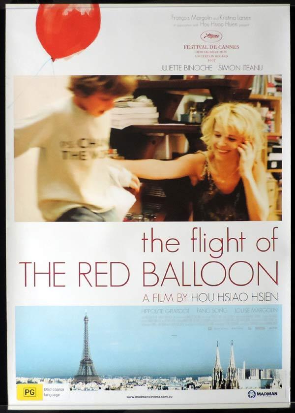 FLIGHT OF THE RED BALLOON One Sheet Movie Poster Juliette Binoche Cannes Film Festival