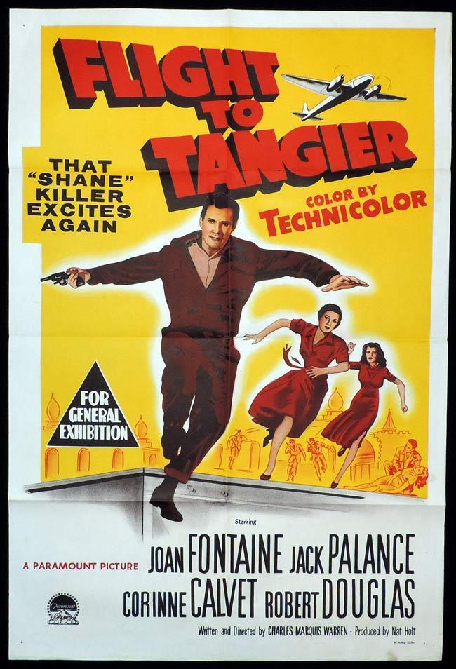 FLIGHT TO TANGIER Original One sheet Movie Poster JOAN FONTAINE Jack Palance