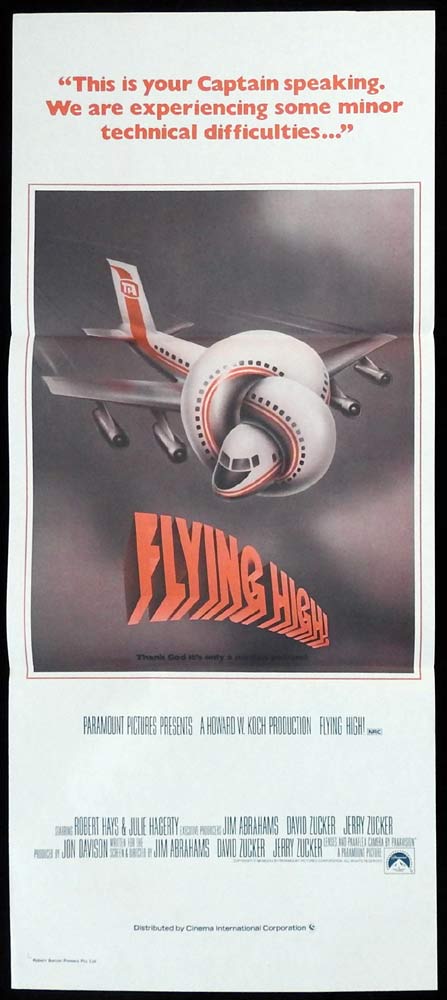 FLYING HIGH aka AIRPLANE Original Daybill Movie Poster Robert Hays