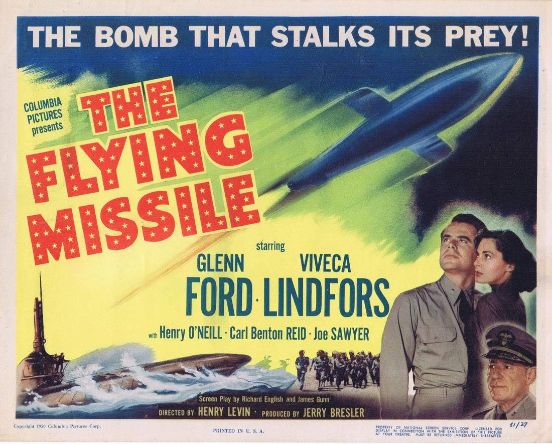 THE FLYING MISSILE Title Lobby Card Glenn Ford Viveca Lindfors Kenneth Tobey