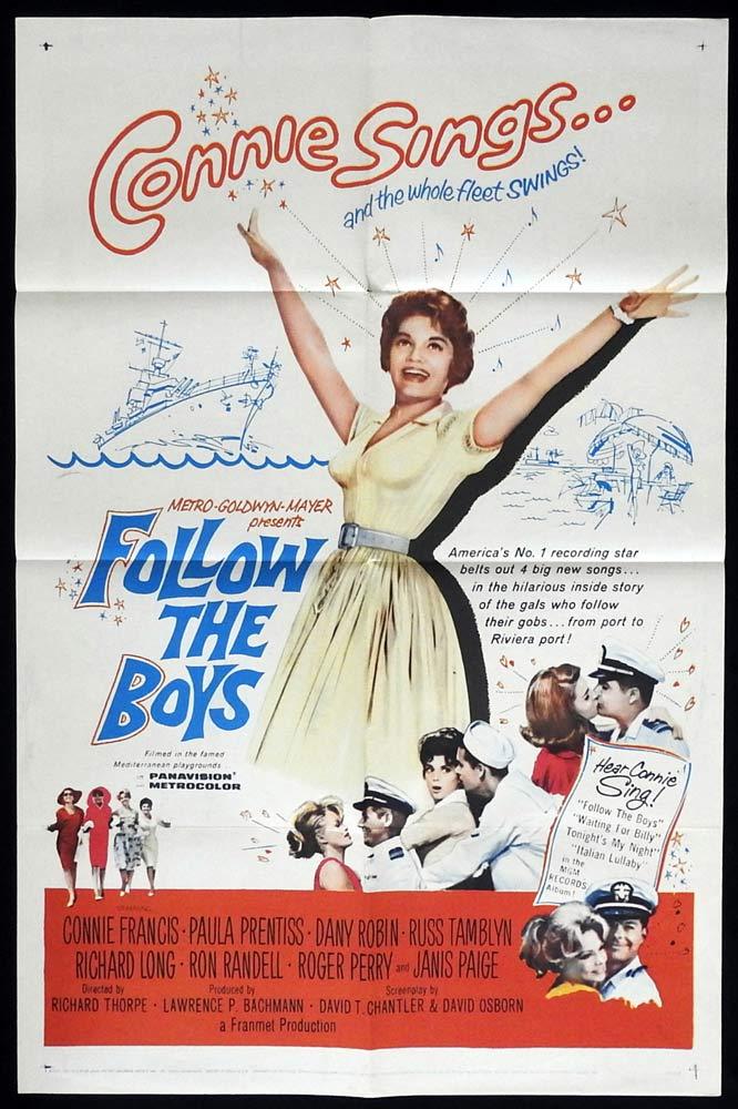 FOLLOW THE BOYS Original One sheet Movie poster Connie Francis Paula Prentiss