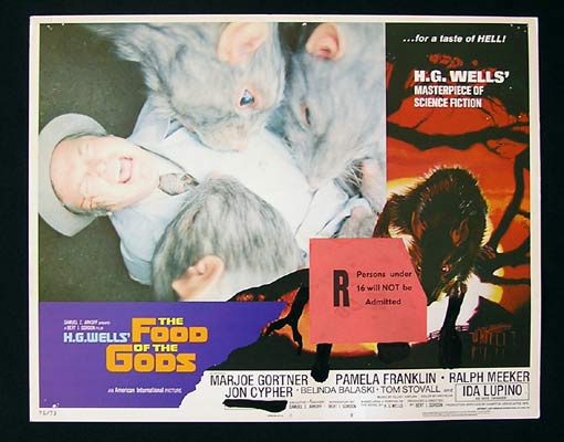 FOOD OF THE GODS 1976 Giant Rat! Lobby Card 8 H.G.Wells Pamela Franklin