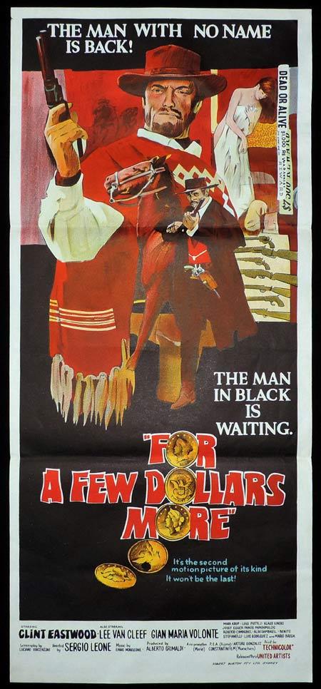 A FEW DOLLARS MORE Original Daybill Movie Poster Clint Eastwood