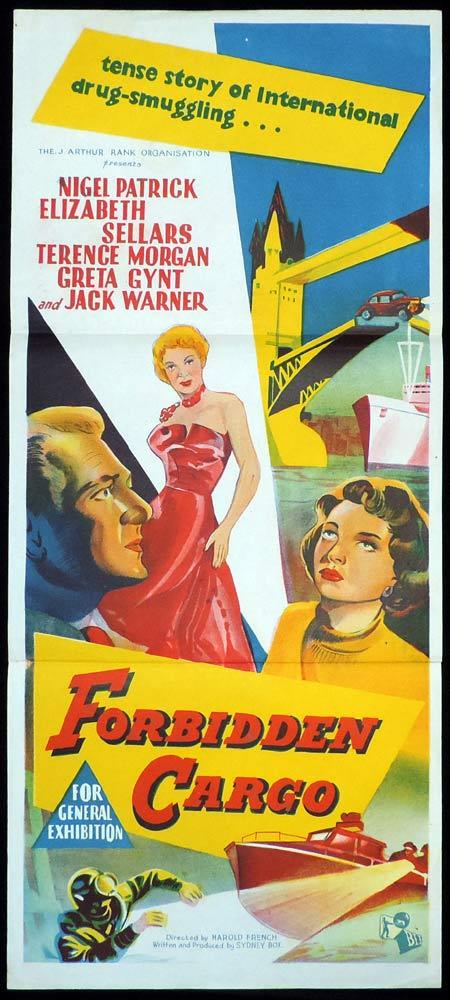 FORBIDDEN CARGO Original Daybill Movie Poster Jack Warner Film Noir