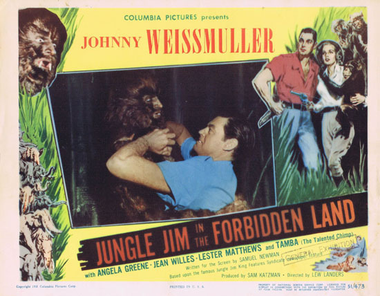 JUNGLE JIM IN THE FORBIDDEN LAND 1951 Lobby Card 1 Johnny Weissmuller