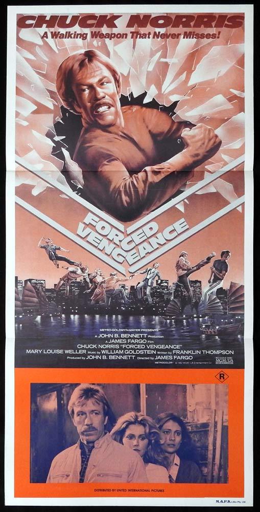 FORCED VENGEANCE Original Daybill Movie Poster Chuck Norris Martial Arts
