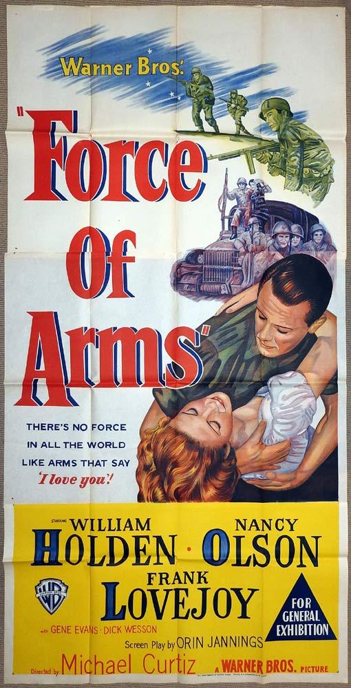 FORCE OF ARMS Original 3 Sheet Movie Poster William Holden Michael Curtiz
