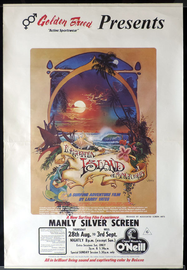 FORGOTTEN ISLAND OF SANTOSHA Movie Poster Surfing Film Larry Yates Manly