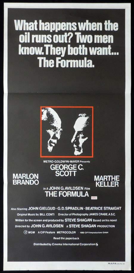 THE FORMULA Original Daybill Movie Poster George C. Scott Marlon Brando