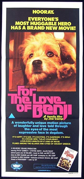 FOR THE LOVE OF BENJI Australian Daybill Movie Poster Joe Camp