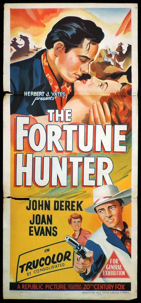 THE FORTUNE HUNTER aka THE OUTCAST Daybill Movie Poster John Derek Western
