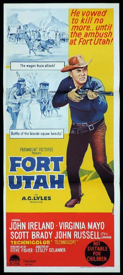FORT UTAH Original Daybill Movie Poster John Ireland Western