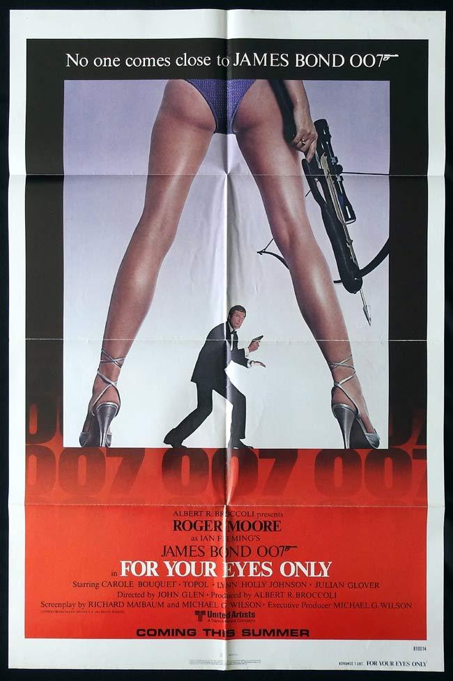 FOR YOUR EYES ONLY Original One sheet Movie poster Roger Moore James Bond