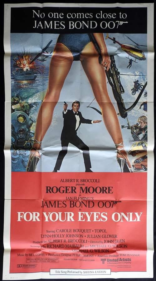 FOR YOUR EYES ONLY Three sheet Movie poster Roger Moore James Bond