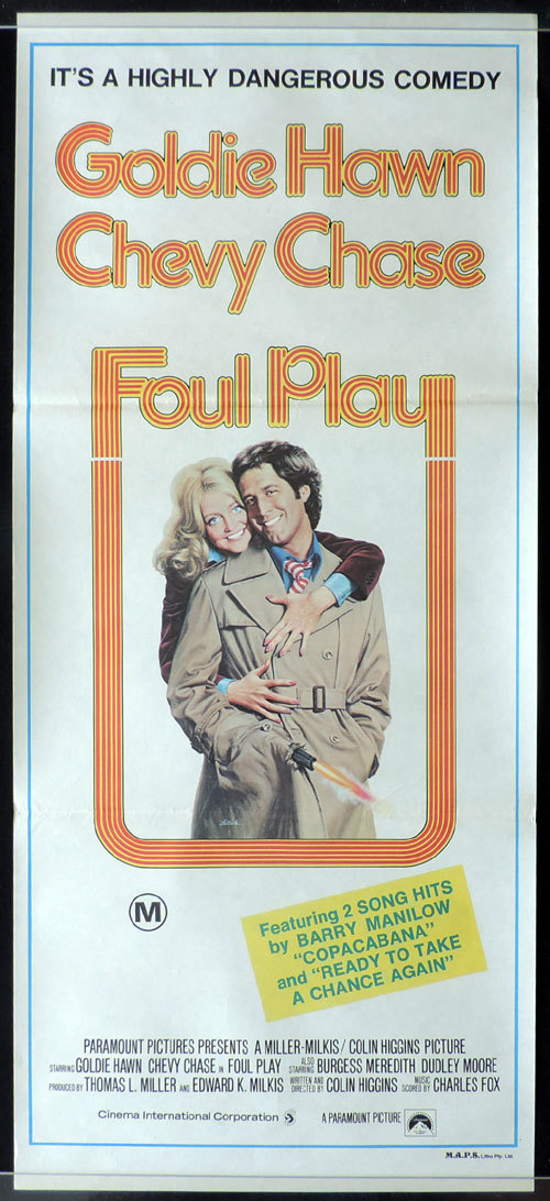 FOUL PLAY Australian Daybill Movie poster Chevy Chase Goldie Hawn