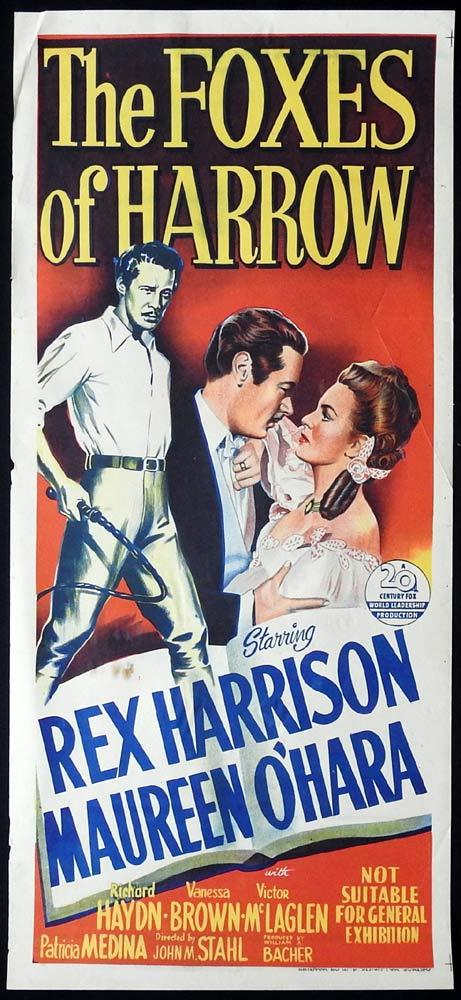 THE FOXES OF HARROW Original Daybill Movie poster Rex Harrison Maureen O’Hara