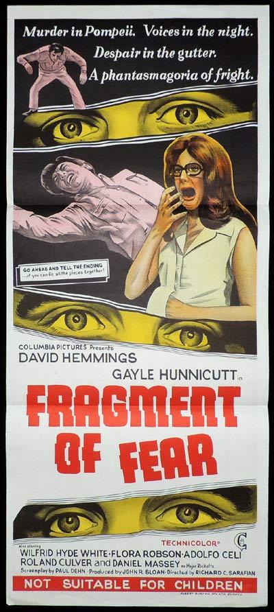 FRAGMENT OF FEAR Daybill Movie poster David Hemmings Gayle Hunnicut