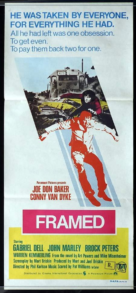 FRAMED Original Daybill Movie poster Joe Don Baker, Conny Van Dyke