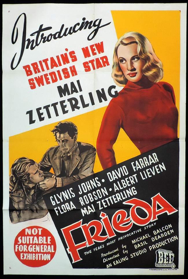 FRIEDA Original One sheet Movie Poster MAI ZETTERLING Glynis Johns