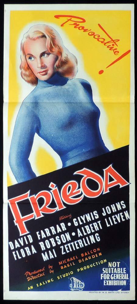 FRIEDA Original Daybill Movie Poster Mai Zetterling Glynis Johns