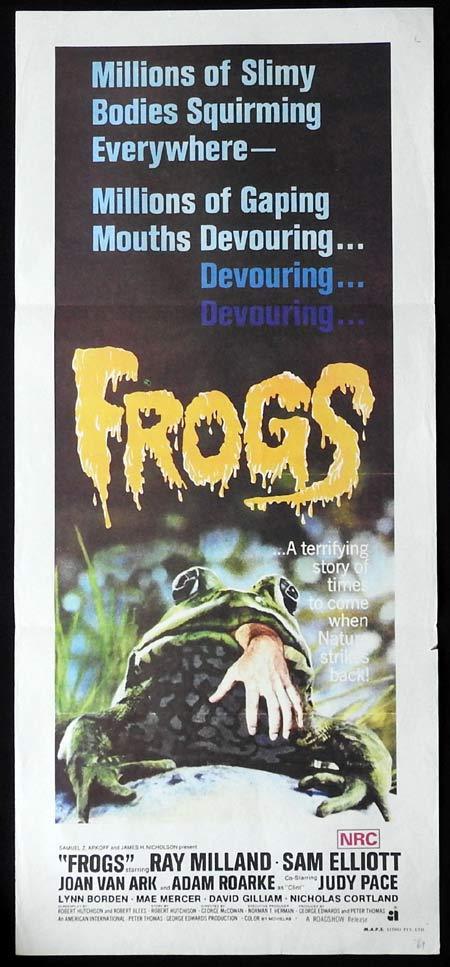 FROGS Original daybill Movie Poster Ray Milland Horror