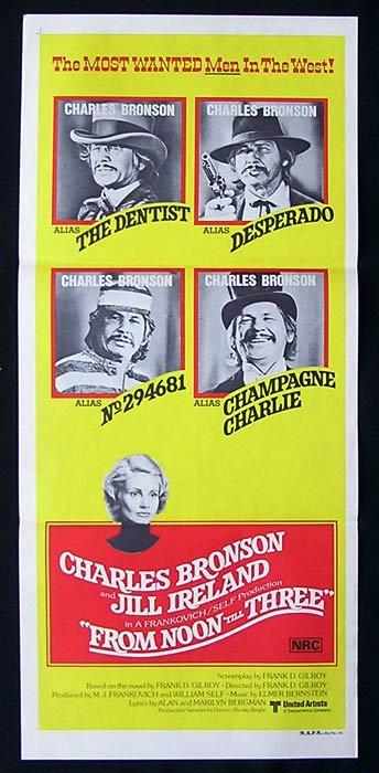 FROM NOON TILL THREE Original Daybill Movie Poster Charles Bronson Jill Ireland