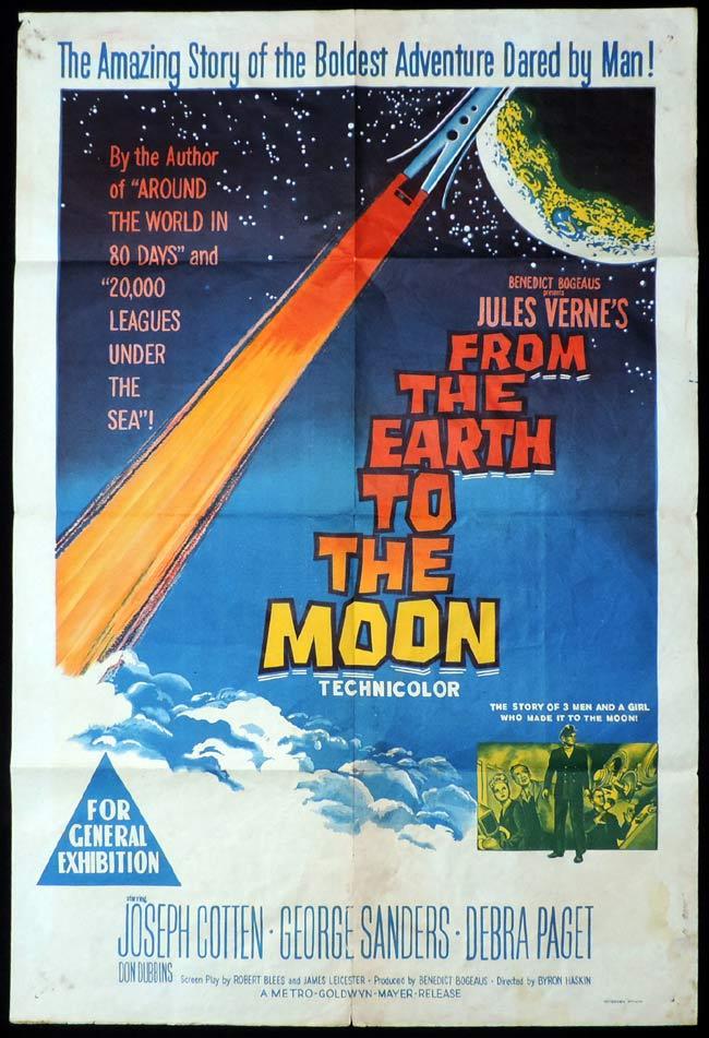 FROM THE EARTH TO THE MOON One Sheet Movie Poster Joseph Cotten George Sanders Science Fiction