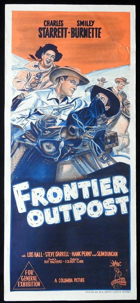 FRONTIER OUTPOST Original Daybill Movie Poster Charles Starrett Durango Kid