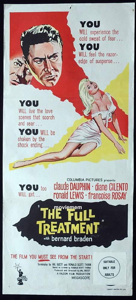THE FULL TREATMENT Original Daybill Movie Poster HAMMER FILMS Diane Cilento