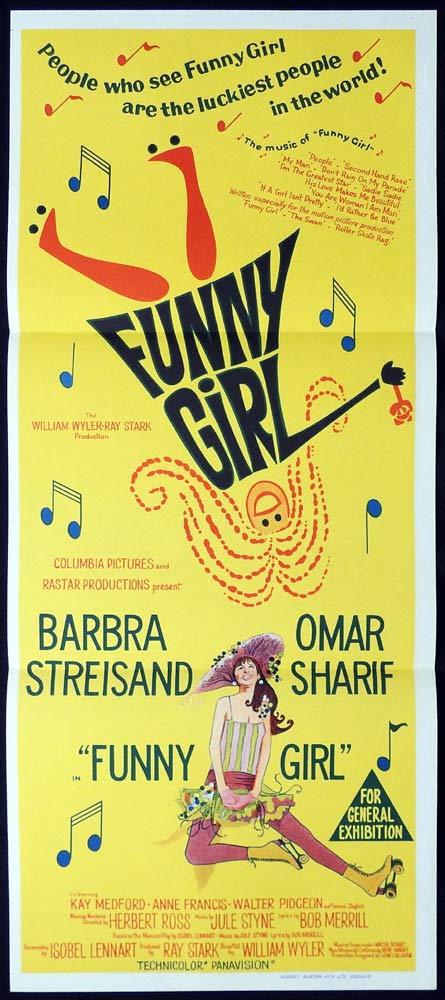 FUNNY GIRL Original Daybill Movie Poster Barbra Streisand Omar Sharif