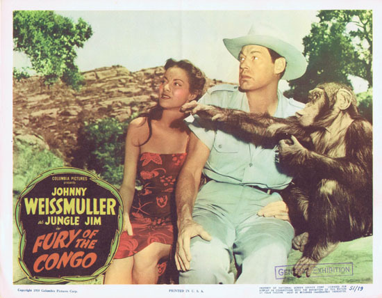 FURY OF THE CONGO 1951 Jungle Jim Johnny Weissmuller Lobby Card 2