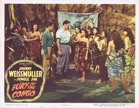 FURY OF THE CONGO 1951 Jungle Jim Johnny Weissmuller Lobby Card 3