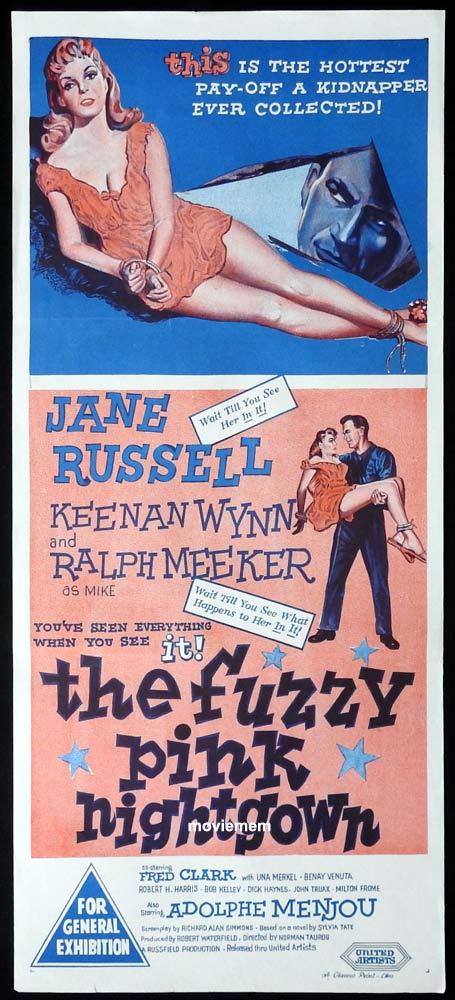 THE FUZZY PINK NIGHTGOWN Daybill Movie Poster Jane Russell
