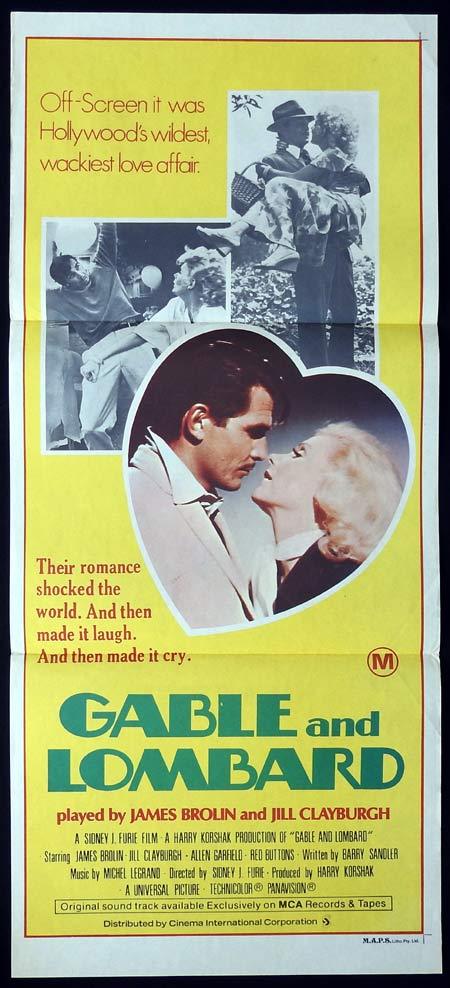 GABLE AND LOMBARD Original Daybill Movie poster James Brolin Jill Clayburgh