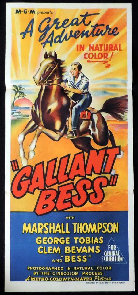 GALLANT BESS Original Daybill Movie Poster Marshall Thompson