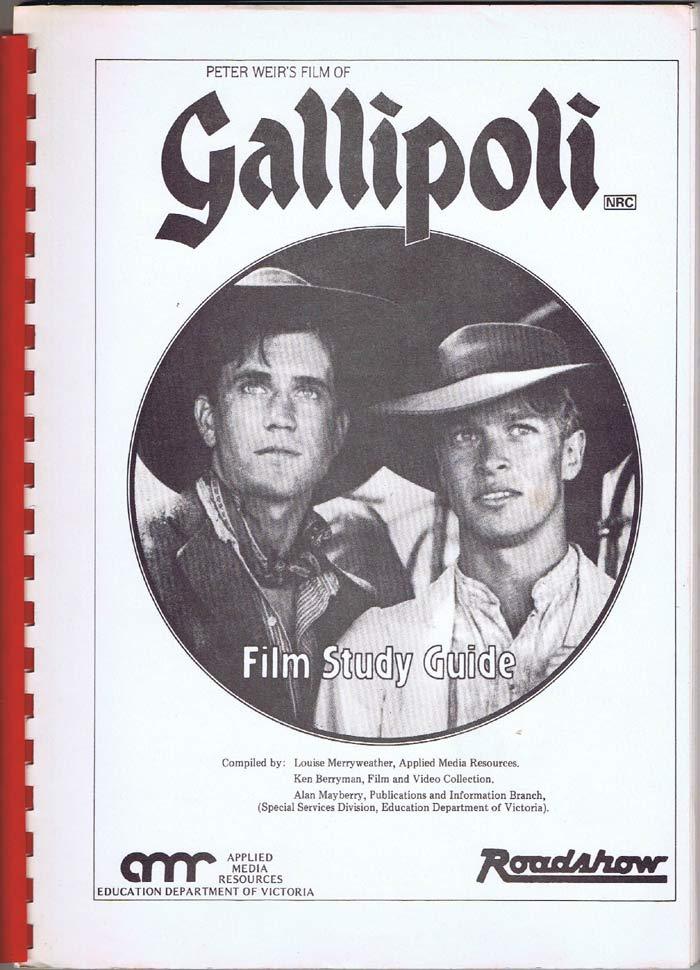 GALLIPOLI Original Australian Movie Study Guide