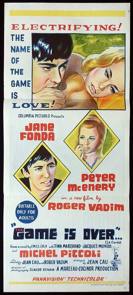 THE GAME IS OVER daybill Movie poster Jane Fonda Roger Vadim