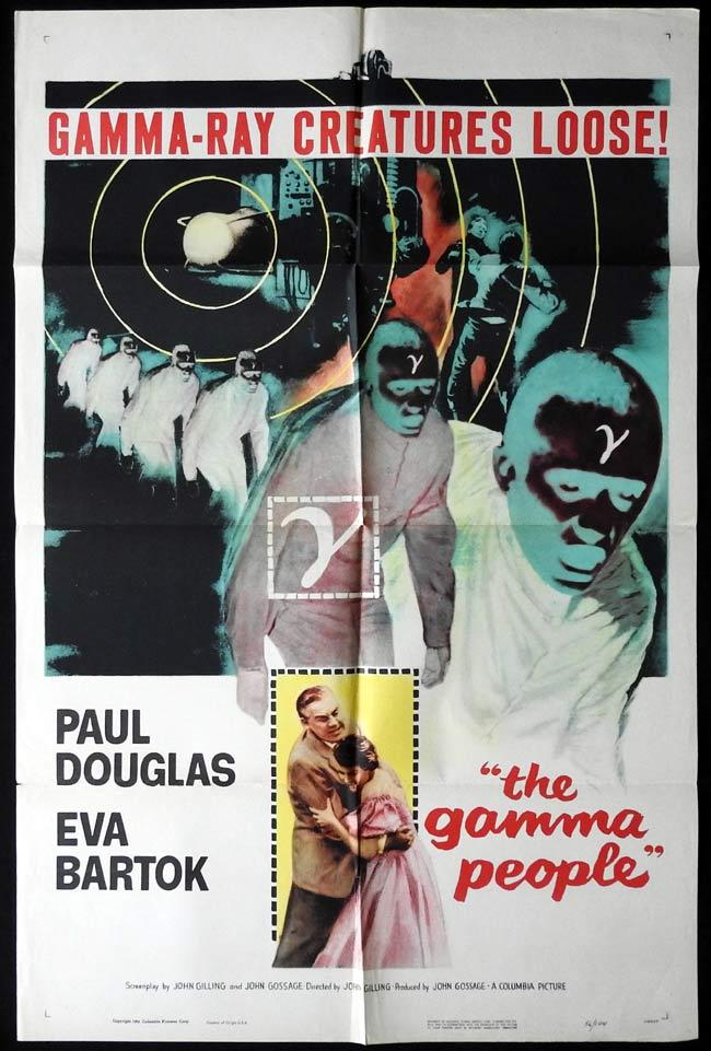 THE GAMMA PEOPLE Original US One sheet Movie Poster SCI FI Paul Douglas