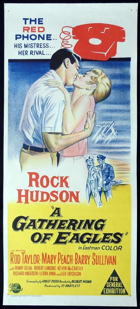 A GATHERING OF EAGLES Original Daybill Movie Poster Rock Hudson Rod Taylor
