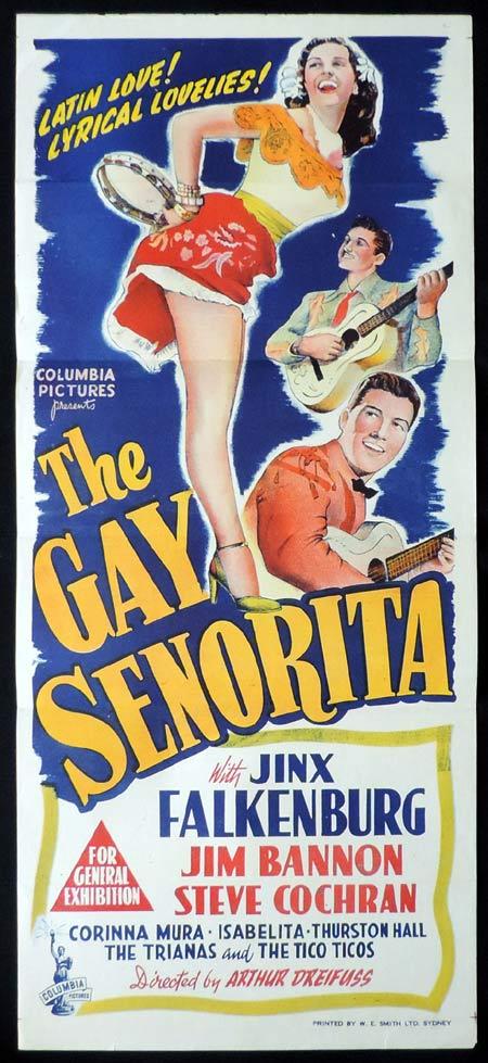 THE GAY SENORITA Original Daybill Movie Poster Jinx Falkenburg