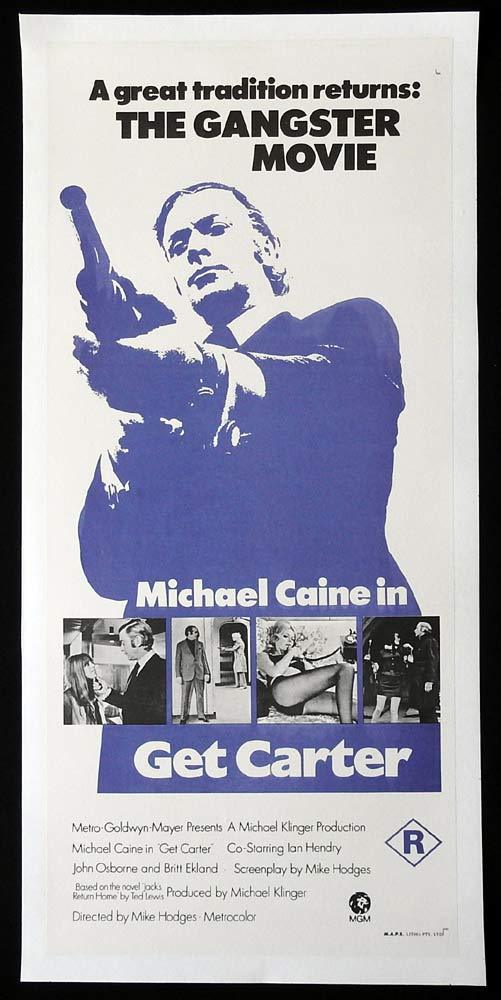 GET CARTER Original LINEN BACKED Daybill Movie Poster Michael Caine