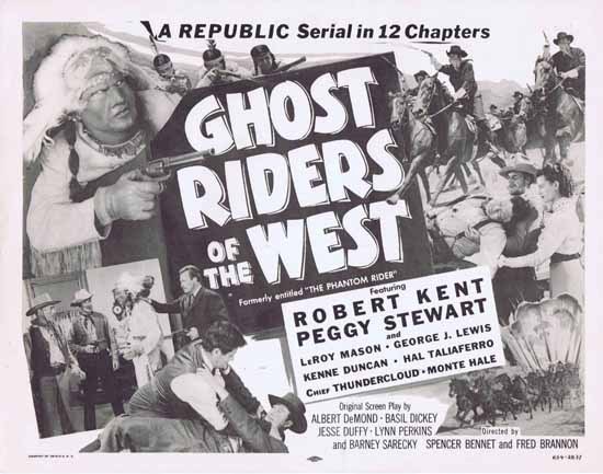 GHOST RIDERS OF THE WEST 1954r Republic Serial ORIGINAL US Title Lobby card