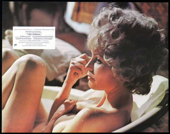 THE GHOUL 1975 Veronica Carlson Bathtub scene TYBURN HORROR Lobby Card 6